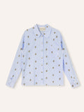 Helmstedt Aleta Shirt Longsleeve Shirts Blue Stripe w Bee Emb