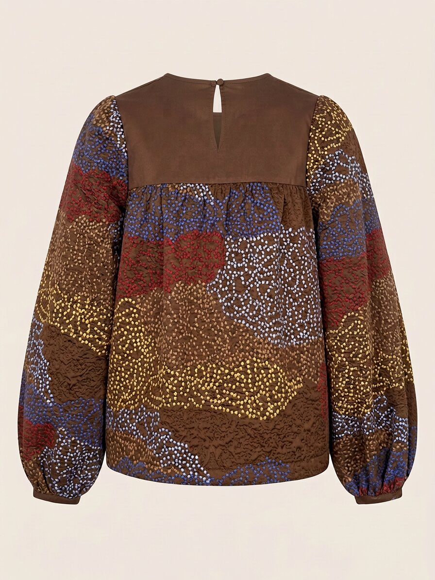 Helmstedt ELENA BLOUSE - BROWN DUNE Blouses Tiramisu