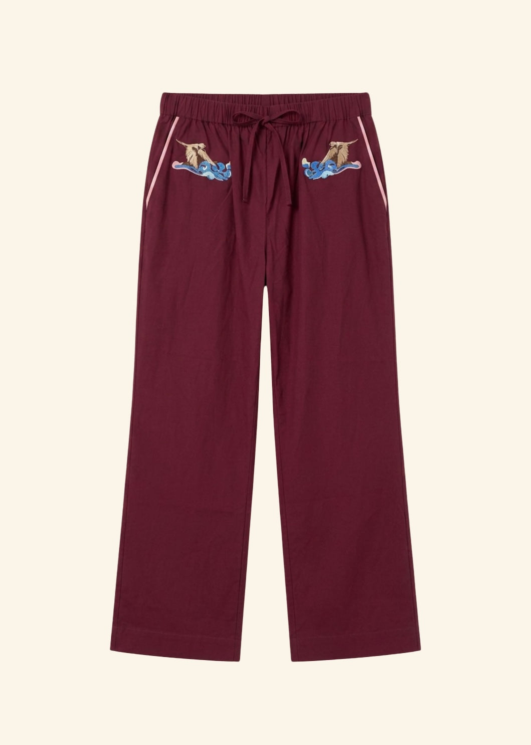 Helmstedt FIONA PANTS Trousers Burgundy Red