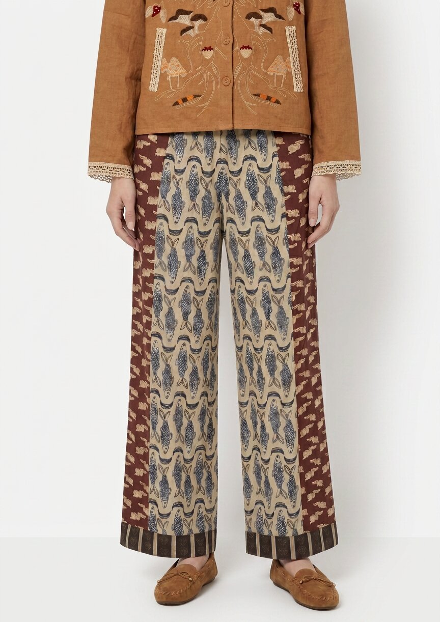 Helmstedt FLEUR PANTS Trousers Multi Print - Patchwork of Dreams