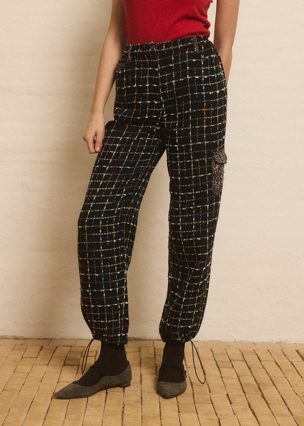 Helmstedt KARLA PANTS Trousers Black Bouclé