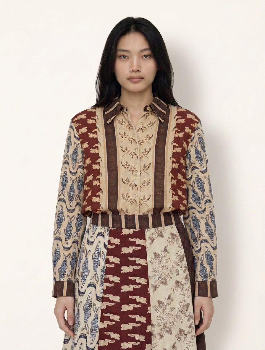 Helmstedt KARLA SHIRT Shirts Multi Print - Patchwork of Dreams