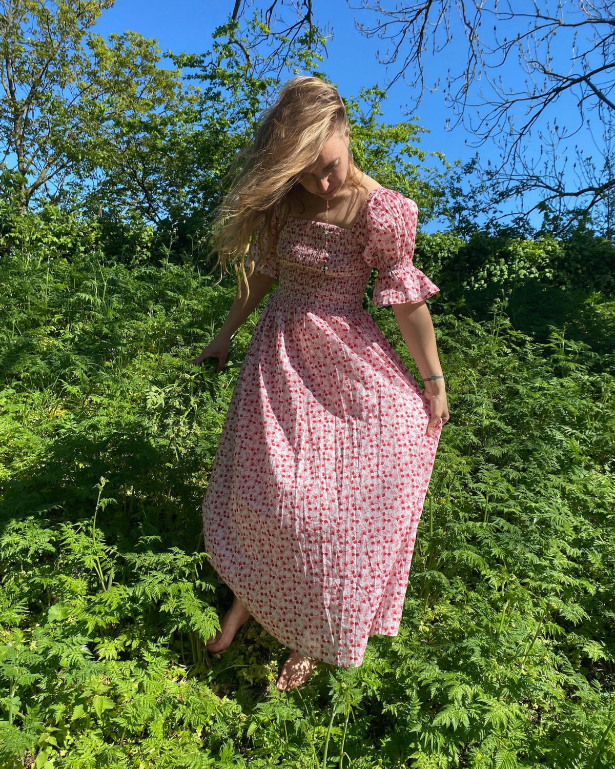 Helmstedt Karoline Dress Dresses Red Strawberry Print