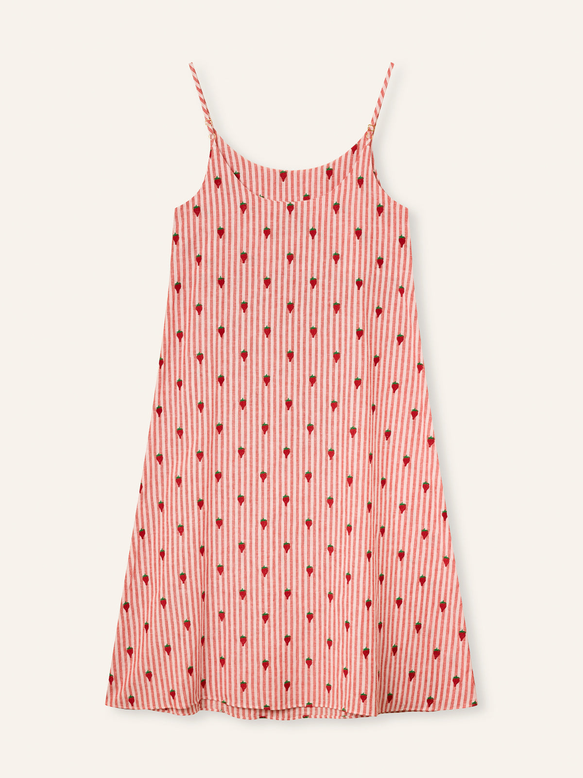 Helmstedt LEVA DRESS Dresses Red Stripe w Strawberry Emb