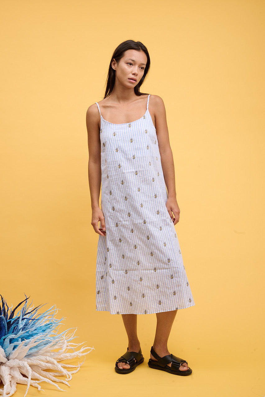 Helmstedt LEVA DRESS Dresses Red Stripe w Strawberry Emb