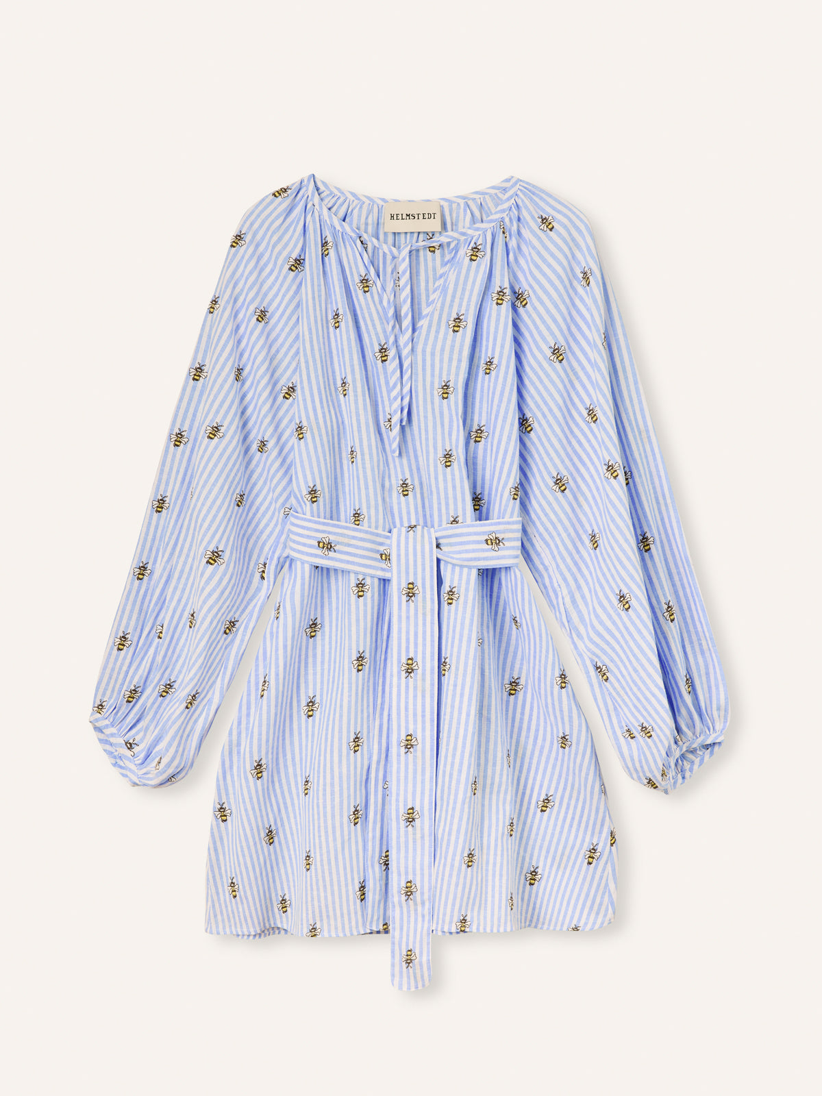 Helmstedt Nora Dress Dresses Blue Stripe w Bee Emb