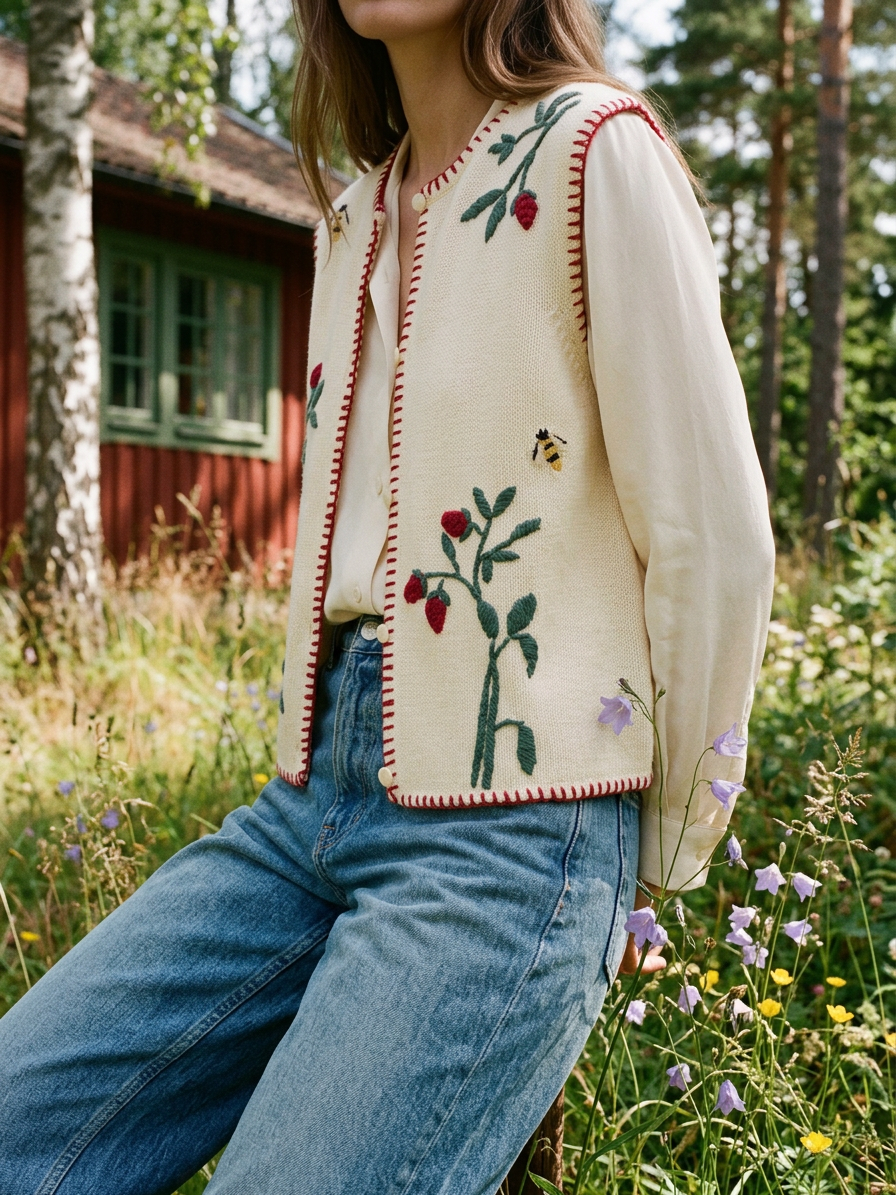 Helmstedt Vilda Vest Knitwear White